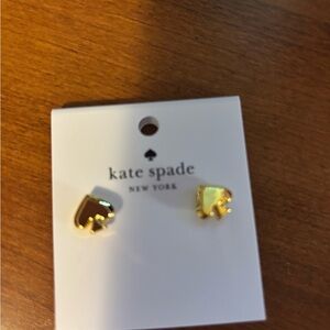 Kate Spade Gold Heart Stud Earrings